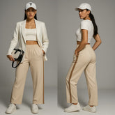 ComfiCore - Wide2Tight Active Pants - Gravel And Macchiato - VECTOR SPORTSWEAR